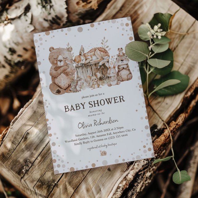 Boho Woodland Animals Gender Neutral Baby Shower Invitation (Creator Uploaded)