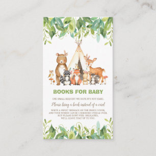 Boho Woodland Animals Greenery Forest Bring a Book Enclosure Card