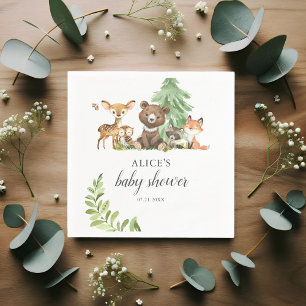 Boho Woodland Animals Rustic Baby Shower Napkins