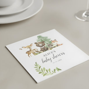 Boho Woodland Animals Rustic Baby Shower Napkins