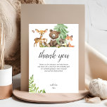Boho Woodland Animals Rustic Baby Shower Thank You Card<br><div class="desc">Cute little woodland animals featuring bear,  deer,  fox,  racoon,  owl and butterfly.</div>
