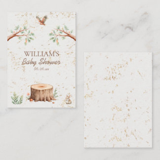 Boho Woodland Baby Shower Backdrop Personalised Business Card