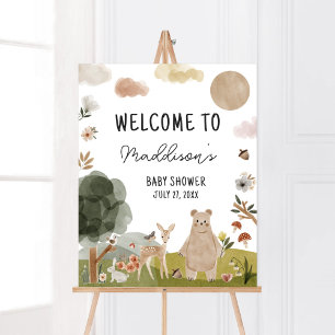 Boho Woodland Baby Shower Boho Woodland Welcome Poster