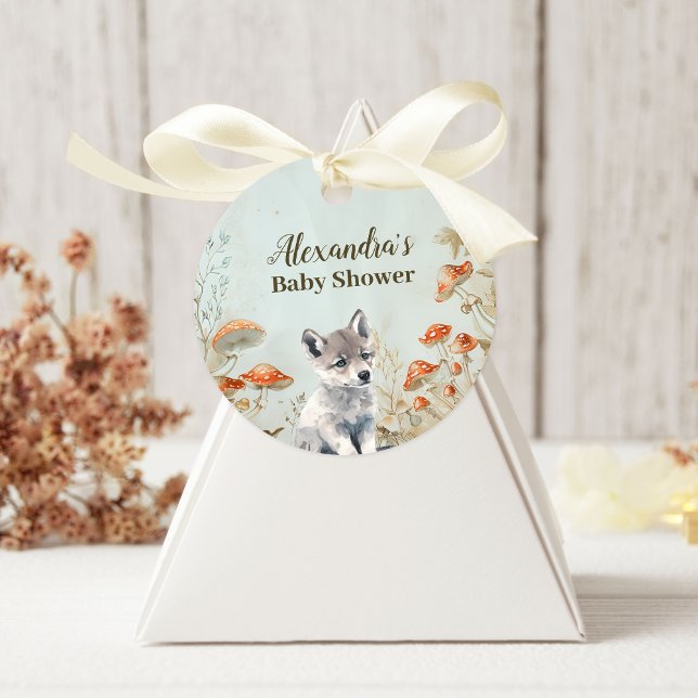 Boho Woodland Baby Shower Classic Round Sticker (Creator Uploaded)