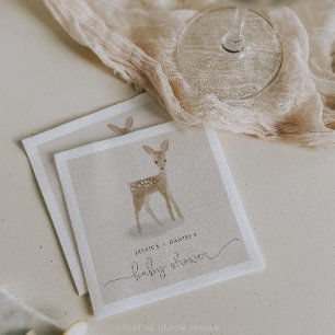 Boho Woodland Baby Shower Cocktail Napkin