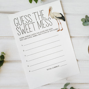 Boho Woodland Baby Shower Guess Sweet Mess Game Flyer