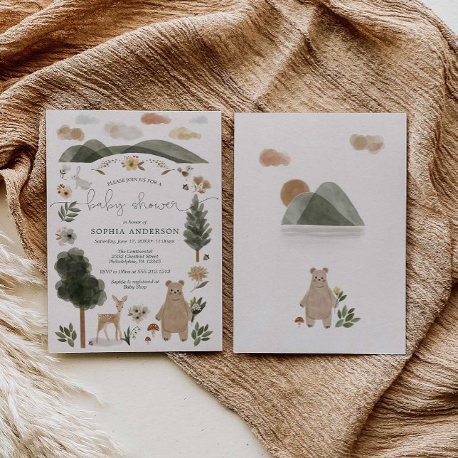 Boho Woodland Baby Shower Invitation Card (Creator Uploaded)
