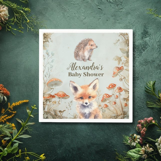 Boho Woodland Baby Shower Napkin (Creator Uploaded)