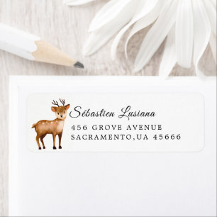 Boho Woodland  Baby Shower Return Address Label