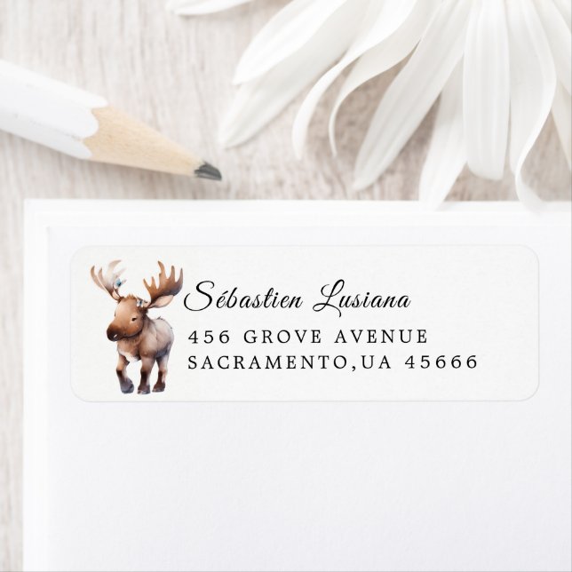 Boho Woodland  Baby Shower Return Address Return Address Label (Insitu)