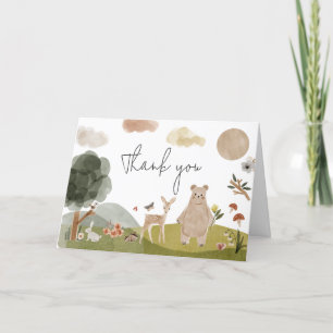 Boho Woodland Baby Shower Thank You Card
