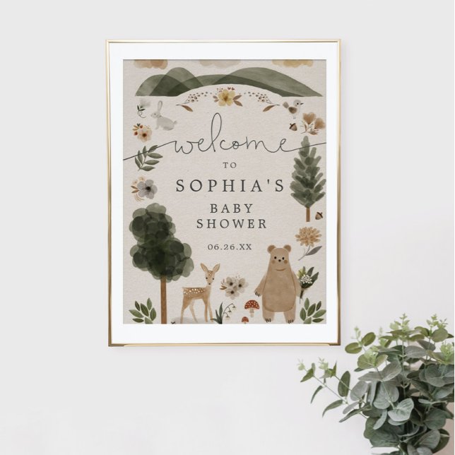 Boho Woodland Baby Shower Welcome Sign (Creator Uploaded)
