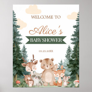 Boho Woodland Baby Shower Welcome Sign