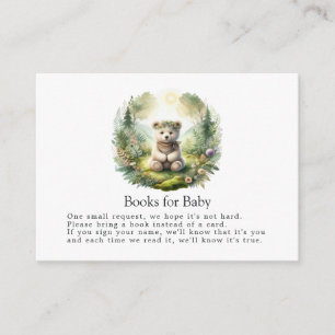 Boho Woodland Bear Books for Baby Shower Enclosure Card