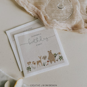 Boho Woodland Birthday Party Napkin