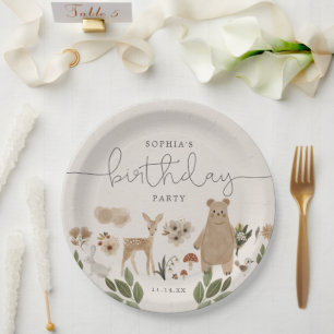 Boho Woodland Birthday Party Paper Plates