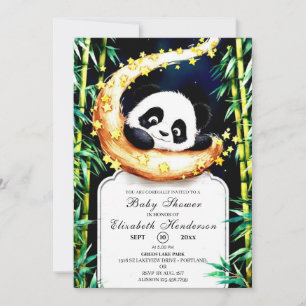 Boho Woodland Colourful Panda Baby Shower Invitation