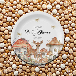 Boho Woodland Forest Animals Baby Shower Paper Plate
