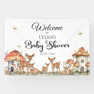 Boho Woodland Forest Animals Baby Shower Welcome Banner