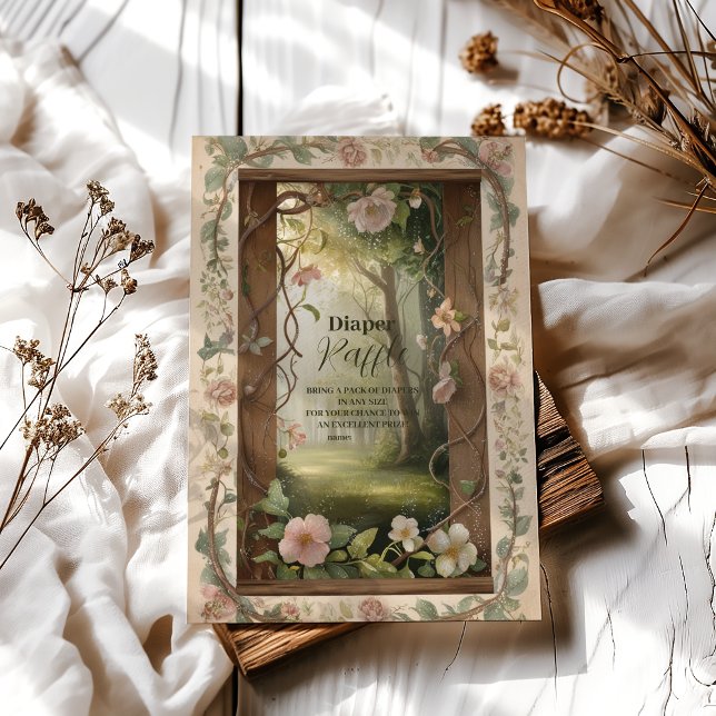 Boho Woodland Forest Raffle Diapper Enclosure Card (Creator Uploaded)