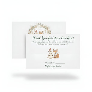 Boho Woodland Fox Small Business Thank You Card
