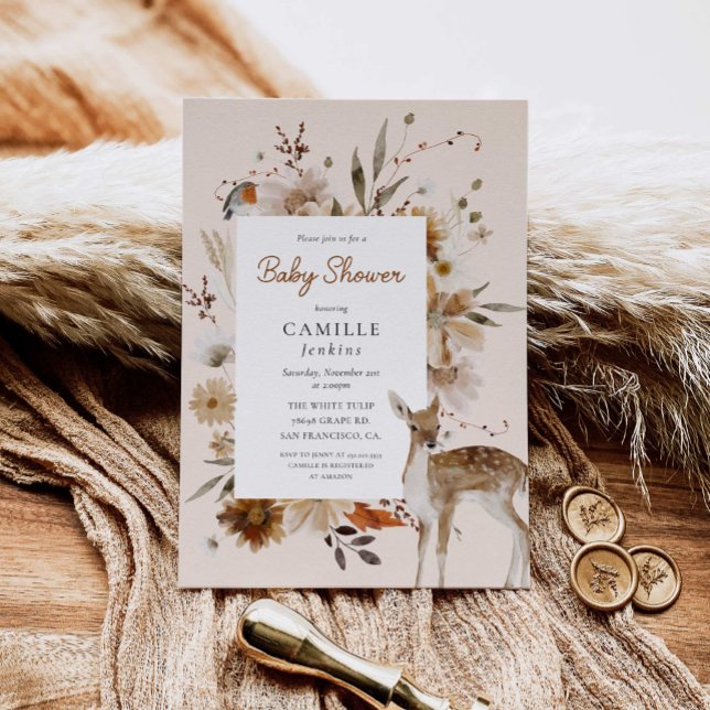 Boho Woodland Gender Neutral Baby Shower Invitation (Creator Uploaded)