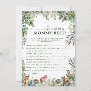 Boho Woodland Greenery Who Knows Mummy Best Game