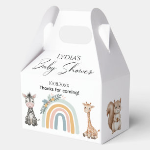 Boho Woodland Jungle Animals Baby Shower Favour Box