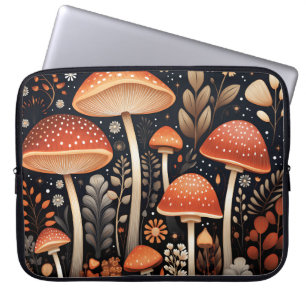 Boho Woodland mushroom pattern Laptop Sleeve