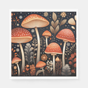 Boho Woodland mushroom pattern Napkin