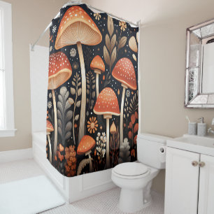 Boho Woodland mushroom pattern Shower Curtain