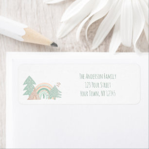 Boho Woodland Rainbow  Return Address Label