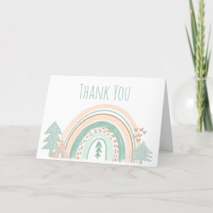 Boho Woodland Rainbow Thank You Card