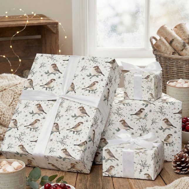 Boho Woodland Watercolor Christmas Wrapping Paper Sheet (Creator Uploaded)
