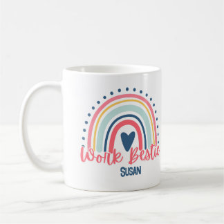 Boho Work Bestie Custom Mug, Coworker Colleague  Coffee Mug