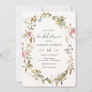 Boho Wreath Bridal Shower Invitation
