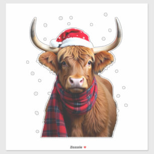Boho Xmas Christmas Highland Cow T-Shirt (1)