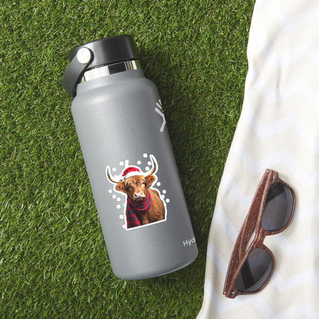Boho Xmas Christmas Highland Cow T-Shirt (1) (HydroFlask Insitu)