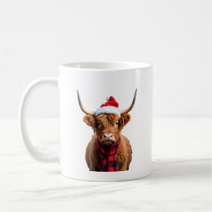 Boho Xmas Christmas Highland Cow T-Shirt (3) Coffee Mug