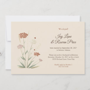 Boho Yarrow Wildflower Elopement Announcement