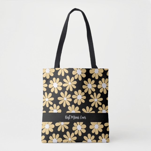 Boho Yellow Daisy Best Mimi Ever  Tote Bag (Front)