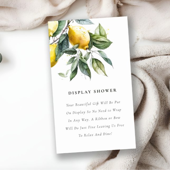 Boho Yellow Lemon Garden Display Baby Shower Enclosure Card (Creator Uploaded)
