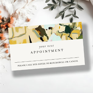 Boho Yellow Ochre Painted Floral Apponitment Business Card