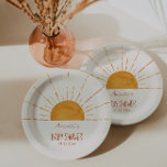 Boho Yellow Sunshine Baby Shower Paper Plate<br><div class="desc">Gender Neutral watercolor sunshine boho baby shower paper plates. Customisable!</div>