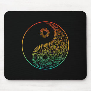 Boho Yin Yang Mandala Zen Meditation Taoism Tai Ch Mouse Pad