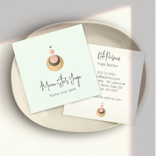 Boho Yoga Energy Healer Celestial Square Business Card