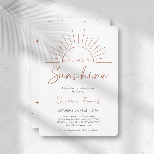 Boho You Are My Sunshine Baby Shower Invitation