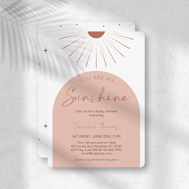Boho You Are My Sunshine Baby Shower Invitation (Creator Uploaded)