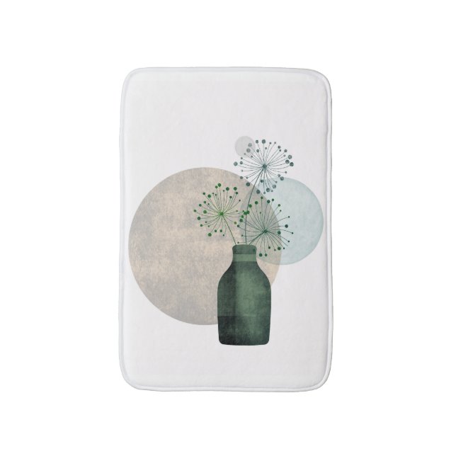 Boho Zen Floral Dandelions In A Bottle Bath Mat (Front Vertical)