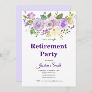 bohochic floral retirement party invitation